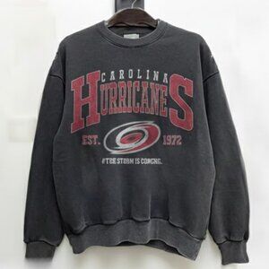Retro 90s Carolina Hurricanes NHL Team Sweatshirt Crewneck Black